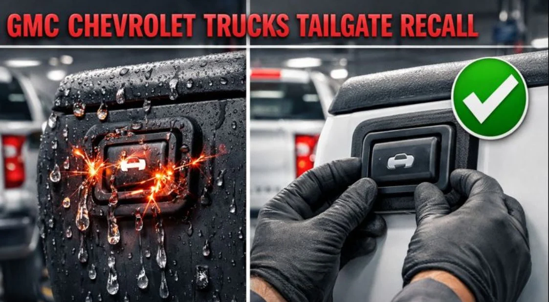 GMC Chevrolet trucks tailgate recall
