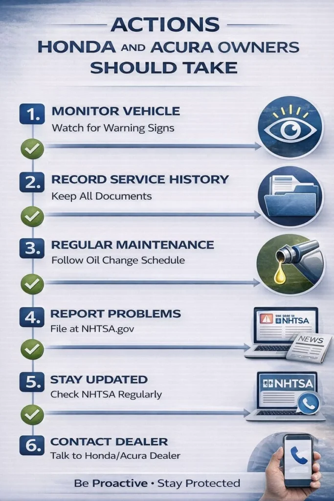 Actions that the Honda and Acura owners should take