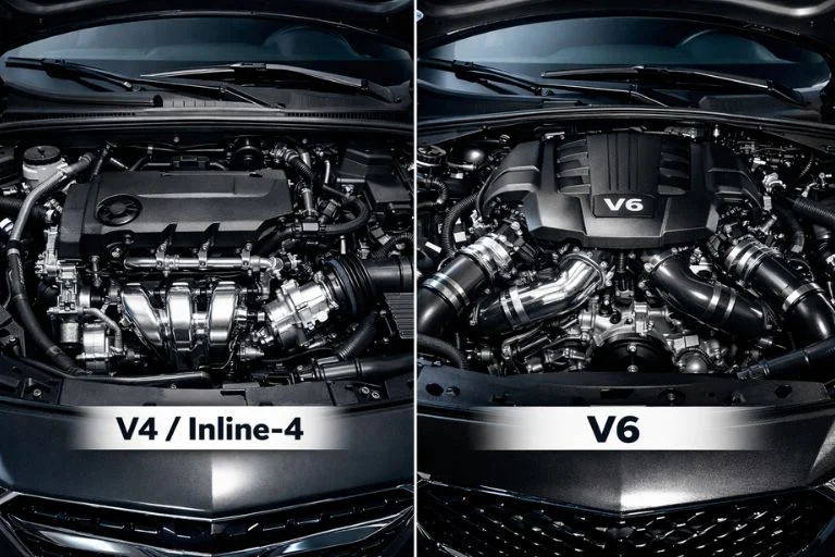 V4 Engine vs V6 Engine side-by-side comparison — Tagore Auto Parts