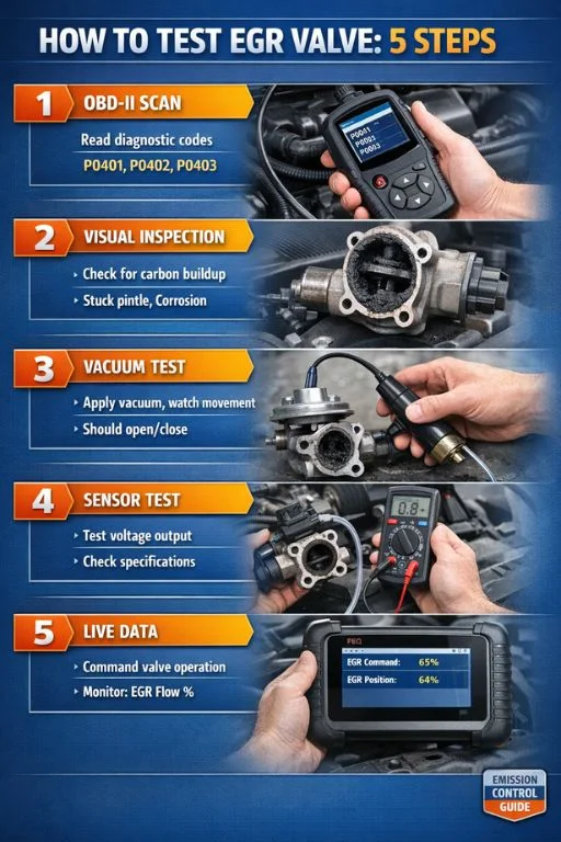 egr valve testing diagnostic procedure