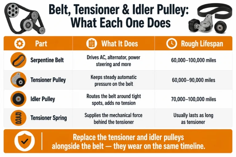 Belt, ,Tensioner & Idler Pulley — What Each One Does