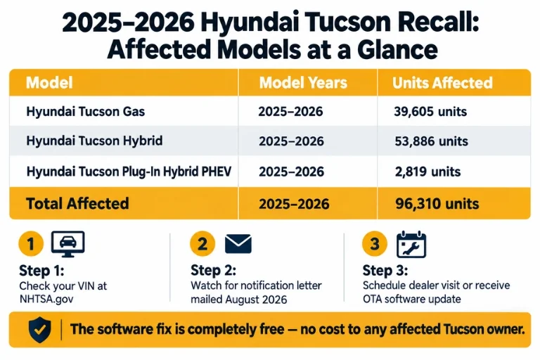 2025-2026 Hyundai Tuscon Recall