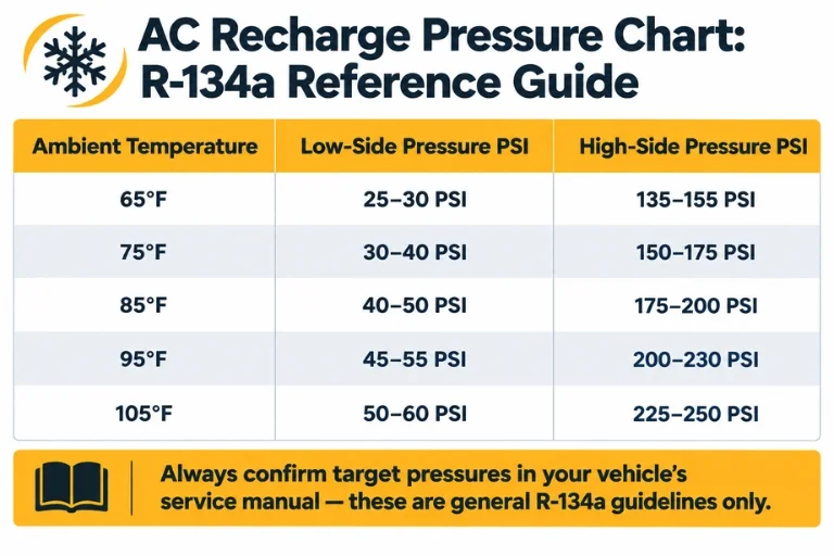 AC Recharge Pressure Chart